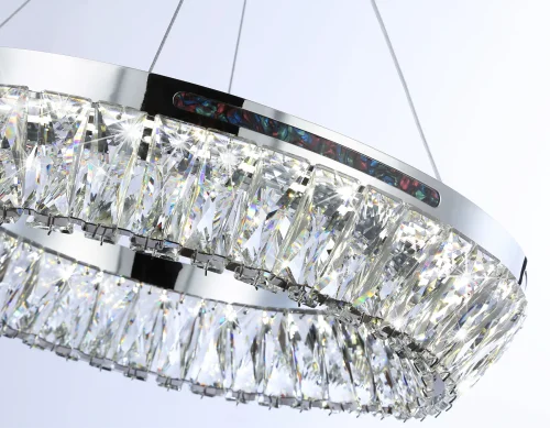 Люстра подвесная LED TR5022 Ambrella light прозрачная на 1 лампа, основание хром в стиле классический современный  фото 8