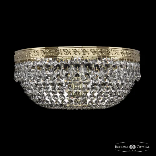 Бра 19011B/35IV G Bohemia Ivele Crystal прозрачный на 3 лампы, основание золотое в стиле классический sp