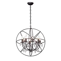 Люстра подвесная V4373-1/8 Vitaluce без плафона на 8 ламп, основание чёрное в стиле лофт 