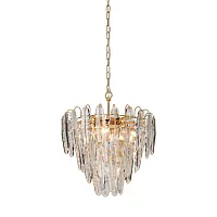 Люстра подвесная V5296-8/6+1 Vitaluce прозрачная на 7 ламп, основание золотое в стиле современный классический 