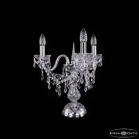 Настольная лампа 1403L/3/141-39 Ni Bohemia Ivele Crystal без плафона 3 лампы, основание никель металл хрусталь в стиле классика sp