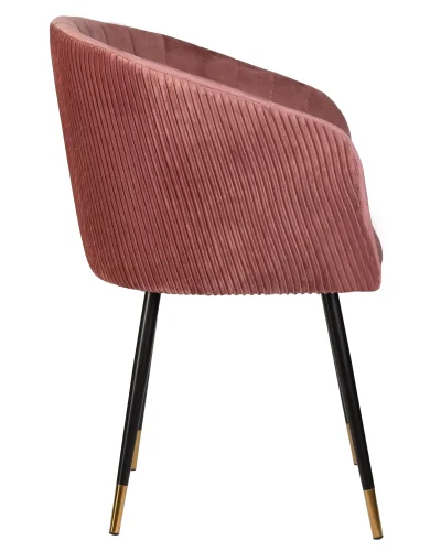 Стул обеденный 7305-LM MARY, цвет сиденья бронзово-розовый (1922-17), цвет основания черный Dobrin, розовый/велюр, ножки/металл/чёрный, размеры - ****510*510 фото 3