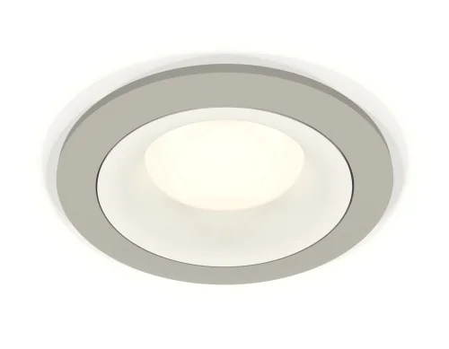 Светильник точечный XC7623001 Ambrella light серый белый 1 лампа, основание белое серое в стиле хай-тек современный 