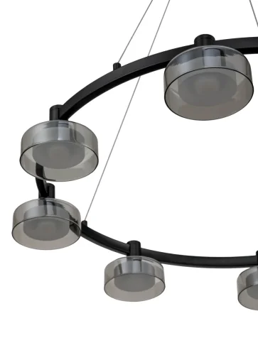 Светильник подвесной LED с пультом Gloze 4009/02/08P Stilfort серый чёрный 1 лампа, основание чёрное в стиле современный с пультом фото 3