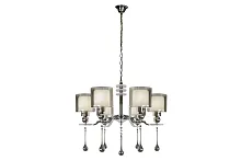 Люстра подвесная Milano 70291-6 CR iLamp серая на 6 ламп, основание никель в стиле современный американский 