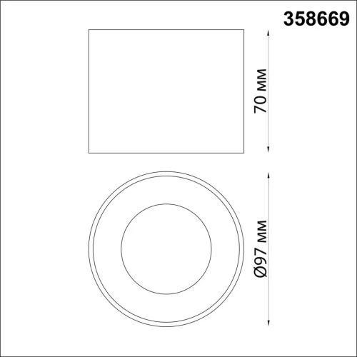 Светильник накладной LED Patera 358669 Novotech золотой на 1 лампу, основание золотое в стиле хай-тек круглый фото 2