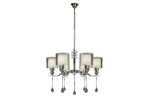 Люстра подвесная Milano 70291-6 CR iLamp серая на 6 ламп, основание никель в стиле современный американский Люстра подвесная Milano 70291-6 CR iLamp серая на 6 ламп, основание никель в стиле современный американский