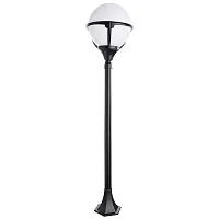 Парковый светильник MONACO A1496PA-1BK Arte Lamp уличный IP44 чёрный на 1 лампу, плафон белый в стиле современный E27