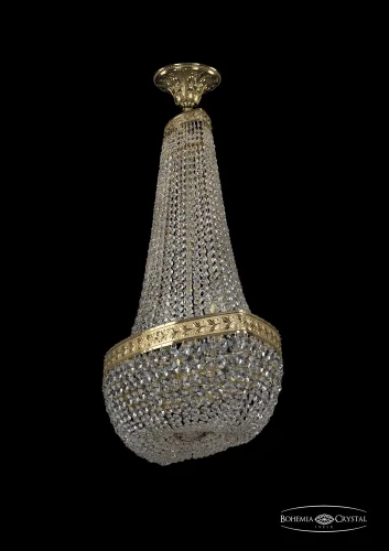 Люстра потолочная хрустальная 19113/H2/70IV G Bohemia Ivele Crystal прозрачная на 12 ламп, основание золотое в стиле классический sp фото 2