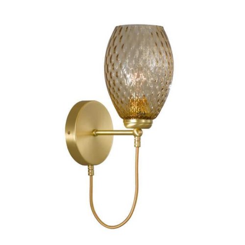 Бра A 10033/1 Reccagni Angelo янтарный на 1 лампа, основание матовое золото в стиле классический современный 