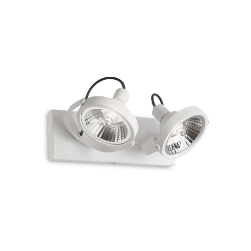 Спот с 2 лампами GLIM PL2 BIANCO Ideal Lux белый GU10 в стиле хай-тек современный 