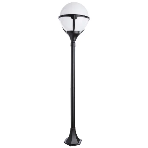 Парковый светильник MONACO A1496PA-1BK Arte Lamp уличный IP44 чёрный 1 лампа, плафон белый в стиле современный E27
