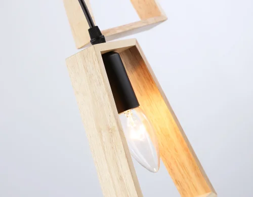 Светильник подвесной TR80499 Ambrella light без плафона бежевый 3 лампы, основание чёрное в стиле кантри лофт каскад фото 6