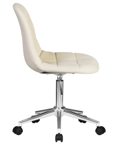Офисное кресло набор 2 шт. SET-2 9800-LM MONTY, цвет кремовый Dobrin, /экокожа, ножки/металл/хром, размеры - 820*930***620*620 фото 4