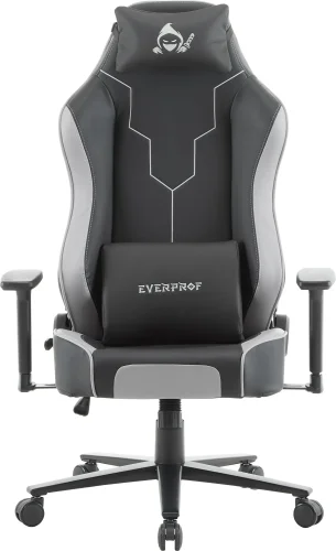 Геймерское кресло Rapid Экокожа Серый EP Rapid PU Black Grey Everprof, серый/экокожа, ножки//, размеры - 1230*1330***770* фото 2