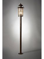 Парковый светильник GENOVA L70785.07 L'ARTE LUCE уличный IP23 коричневый 1 лампа, плафон прозрачный янтарный в стиле классический E27