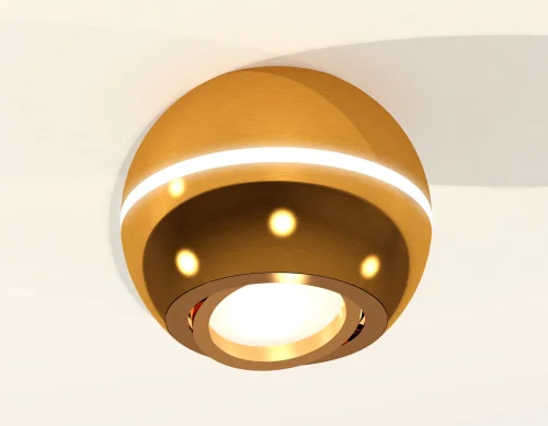 Светильник накладной Techno spot XS1105011 Ambrella light золотой жёлтый 1 лампа, основание золотое жёлтое в стиле современный круглый фото 2
