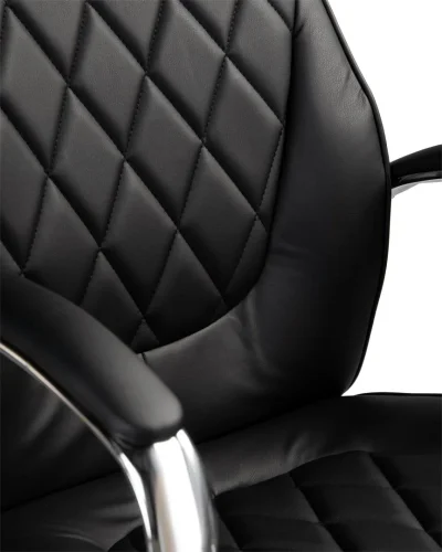Офисное кресло для руководителей 117B-LMR BENJAMIN, цвет чёрный Dobrin, чёрный/экокожа, ножки/металл/хром, размеры - 1200*1270***670*670 фото 7