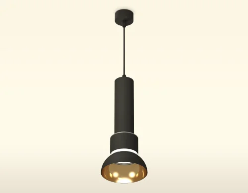 Светильник подвесной XP8111007 Ambrella light золотой чёрный 1 лампа, основание чёрное в стиле модерн хай-тек трубочки фото 3