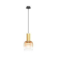 Светильник подвесной LED Smart Casual MOD414PL-L7G3K Maytoni янтарный на 1 лампу, основание золотое в стиле современный 