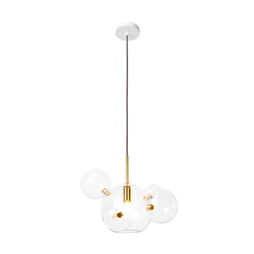Светильник подвесной Bolle 2027-P6 mini LOFT IT прозрачный на 1 лампу, основание белое в стиле современный молекула шар