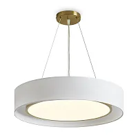 Светильник подвесной LED Cozy FR6170PL-L52BS Freya белый на 2 лампы, основание латунь в стиле современный 