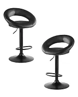 Стул барный набор 2 шт. SET-2 5001_BlackBase-LM MIRA BLACK, цвет сиденья черный, цвет основания черный Dobrin, /экокожа, ножки/металл/чёрный, размеры - 790*1020***535*470 Стул барный набор 2 шт. SET-2 5001_BlackBase-LM MIRA BLACK, цвет сиденья черный, цвет основания черный Dobrin, /экокожа, ножки/металл/чёрный, размеры - 790*1020***535*470