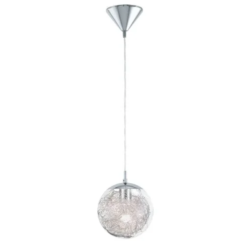 Светильник подвесной LUBERIO 93073 Eglo прозрачный серый 1 лампа, основание хром серое в стиле современный 