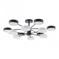 Люстра потолочная LED Ferrara 250906/12B Bk/Wh Arte Milano белая на 1 лампу, основание чёрное в стиле современный хай-тек 