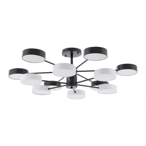 Люстра потолочная LED Ferrara 250906/12B Bk/Wh Arte Milano белая на 1 лампу, основание чёрное в стиле современный хай-тек 