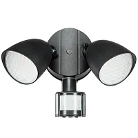 Прожектор LED с датчиком движения Diva 374447 Lightstar уличный IP54 чёрный 2 лампы, плафон чёрный в стиле современный LED