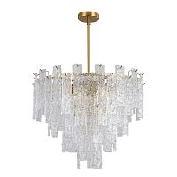 Люстра на штанге Vivenda 8422/8 Lumion прозрачная на 8 ламп, основание латунь в стиле классический Люстра на штанге Vivenda 8422/8 Lumion прозрачная на 8 ламп, основание латунь в стиле классический