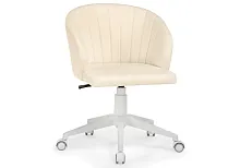 Компьютерное кресло Пард экокожа слоновая кость 464225 Woodville, бежевый/экокожа, ножки/пластик/белый, размеры - *870***590*600