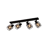 Спот с 4 лампами Tossino 390044 Eglo чёрный E27 в стиле лофт современный 
