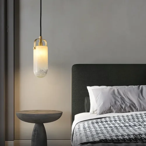 Светильник подвесной LIESEL 213652-23 ImperiumLoft белый на 1 лампу, основание латунь в стиле американский фото 5