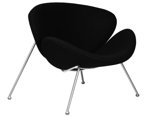 Кресло дизайнерское  72-LMO EMILY, цвет сиденья черный (AF9), цвет основания хромированная сталь Dobrin, чёрный/ткань, ножки/металл/хром, размеры - ****810*780 фото 3