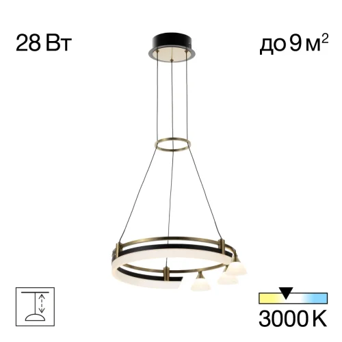 Люстра подвесная LED Helly CL211042 Citilux белая на 1 лампу, основание чёрное в стиле современный 
