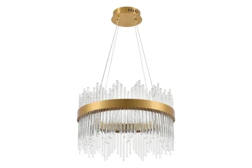 Люстра подвесная LED с пультом INNOVATION STYLE 83156 Natali Kovaltseva прозрачная на 1 лампу, основание золотое в стиле современный с пультом фото 3