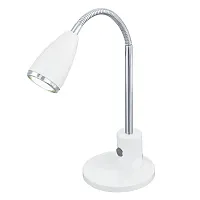 Настольная лампа LED FOX 92872 Eglo белая 1 лампа, основание белое серое хром металл в стиле 10080 