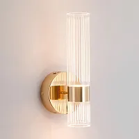Бра LED LSP-7535 Lussole прозрачный на 1 лампу, основание золотое в стиле современный 