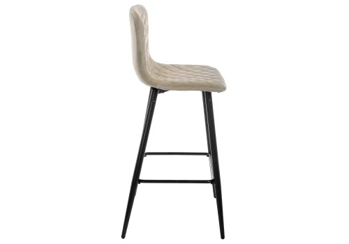 Барный стул Tarli бежевый 11540 Woodville, бежевый/велюр, ножки/металл/чёрный, размеры - ****480*480 фото 3