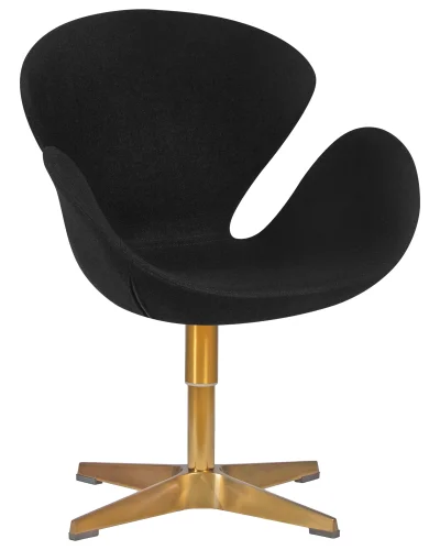 Кресло дизайнерское  69A-LMO SWAN, цвет сиденья черный (AF9), золотое основание Dobrin, чёрный/ткань, ножки/металл/золотой, размеры - ****710*600 фото 8