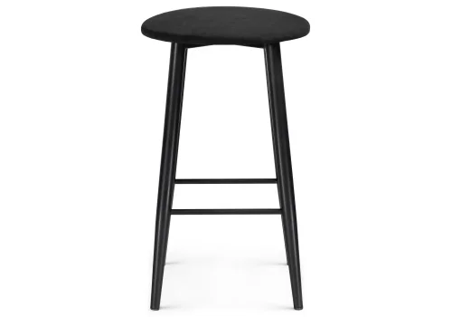 Барный стул Гангток катания блэк / черный матовый 469980 Woodville, чёрный/велюр, ножки/металл/чёрный, размеры - ****370*370 фото 2
