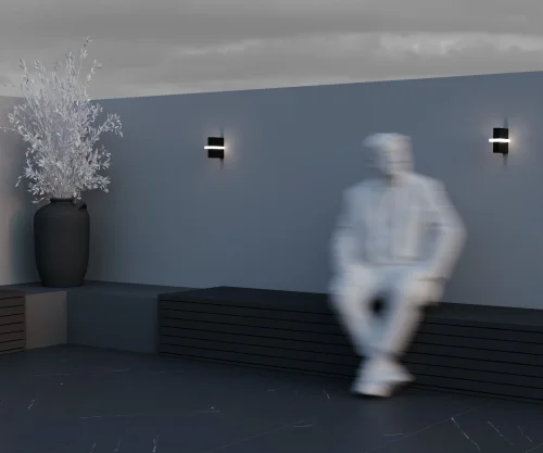 Настенный светильник LED уличный Line O484WL-L6GF3K Maytoni уличный IP65 графит на 1 лампу, плафон графит в стиле современный хай-тек LED фото 7