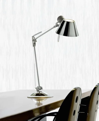 Настольная лампа OFFICE 83249 Eglo хром серая 1 лампа, основание серое хром полимер металл в стиле для кабинета, офиса  фото 2