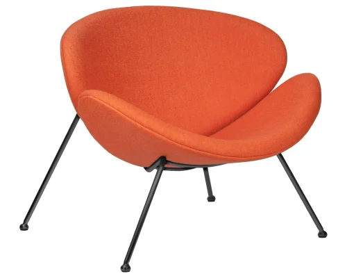 Кресло дизайнерское  72-LMO EMILY, цвет сиденья оранжевый (AF), цвет основания черный Dobrin, оранжевый/ткань, ножки/металл/чёрный, размеры - ****810*780