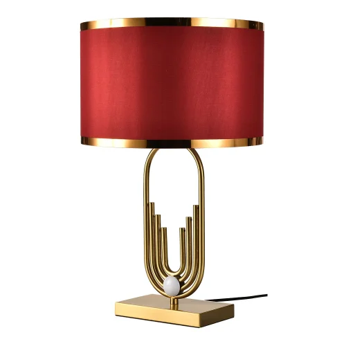 Настольная лампа Randolph LSP-0617 Lussole красная 1 лампа, основание бронзовое металл в стиле модерн 