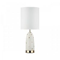 Настольная лампа Pollen 5423/1T Odeon Light белая 1 лампа, основание золотое керамика металл в стиле современный 