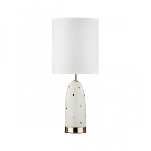 Настольная лампа Pollen 5423/1T Odeon Light белая 1 лампа, основание золотое керамика металл в стиле современный 