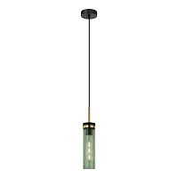 Светильник подвесной Blount LSP-8868 Lussole зелёный 1 лампа, основание чёрное в стиле современный 